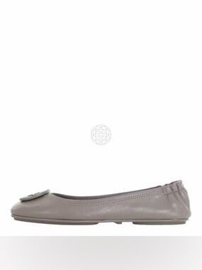 Size 7- Tory Burch Minnie travel flat in gray horizon